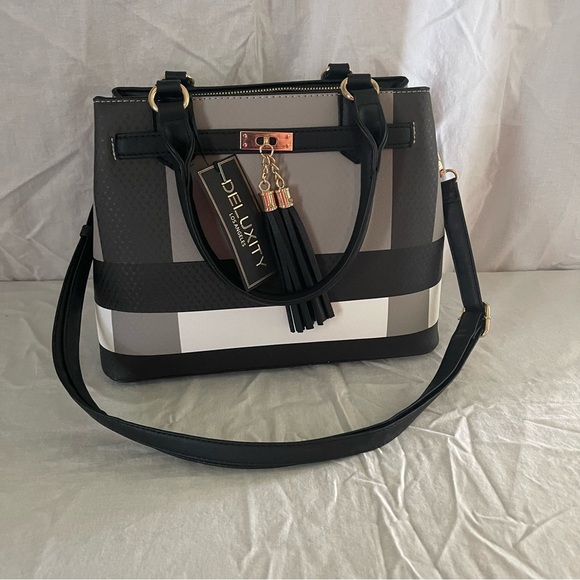 Deluxity Handbags - Deluxity Black and Gray Women's Satchel